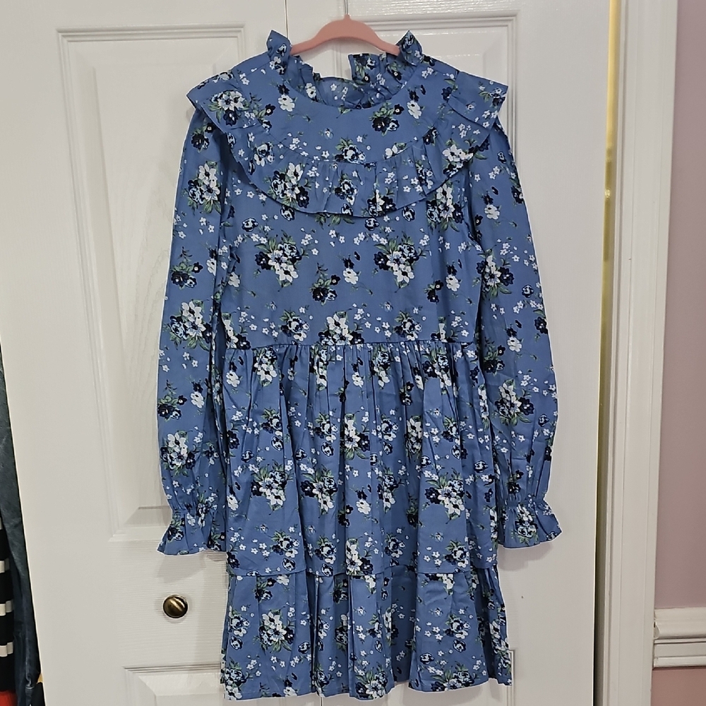 Floral Blue Kids Dress
